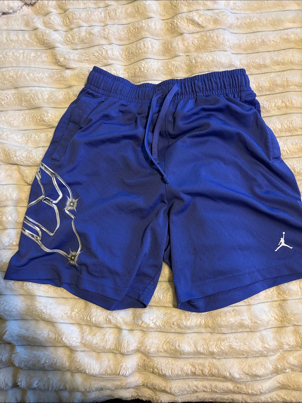 Jordan Royal Blue Men's Athletic Shorts with White Logo